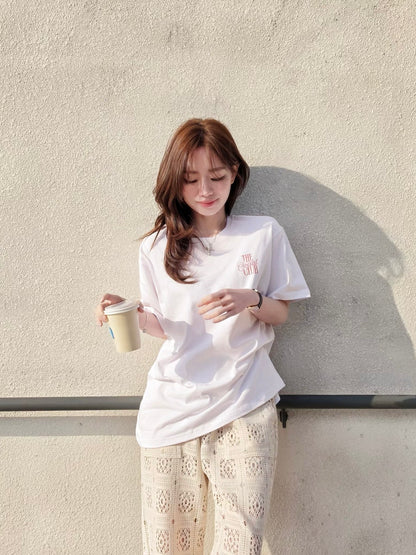 MS60422 Simple word boyfriend tee