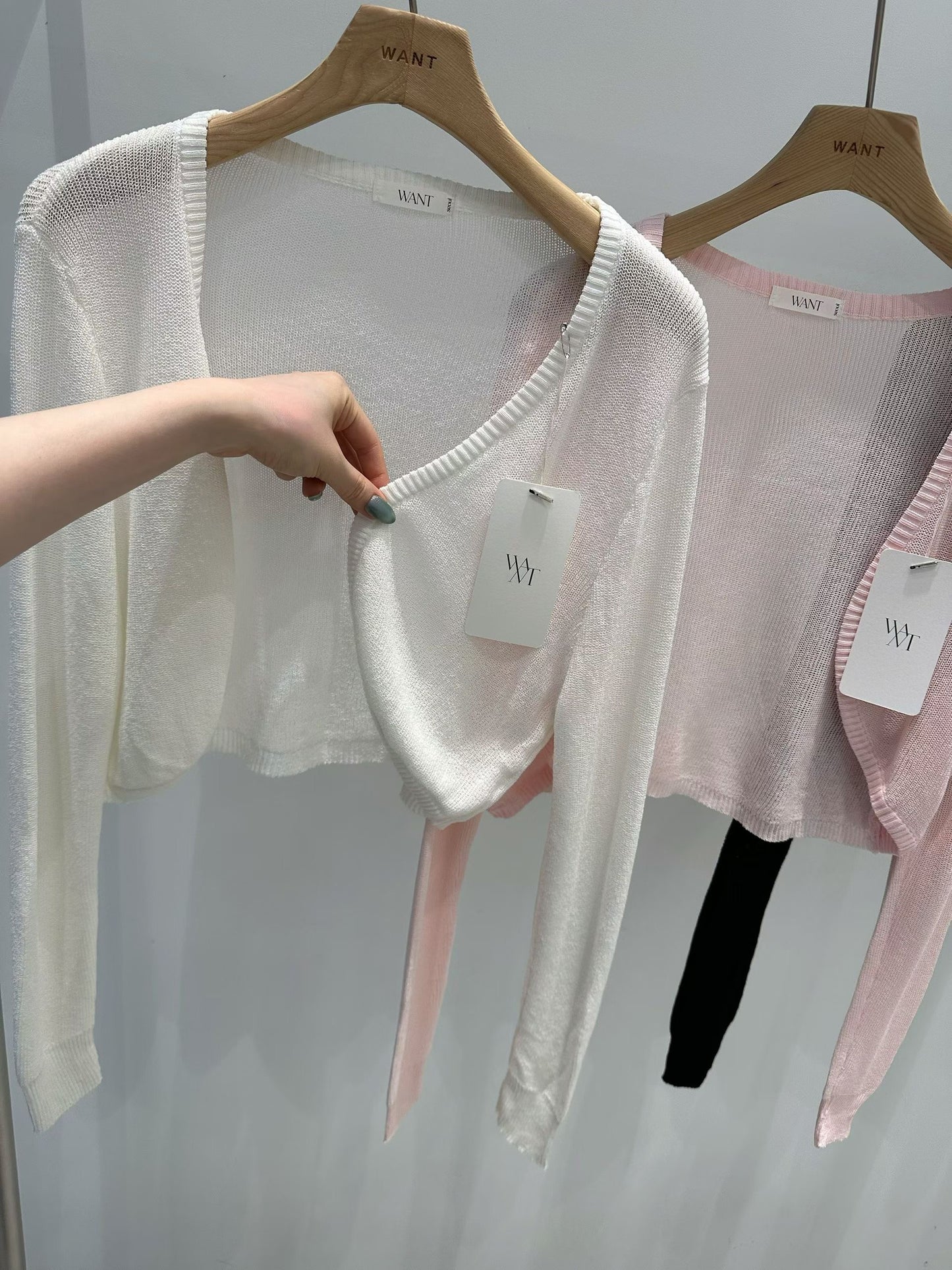 MS60507 Airy light crop cardigan