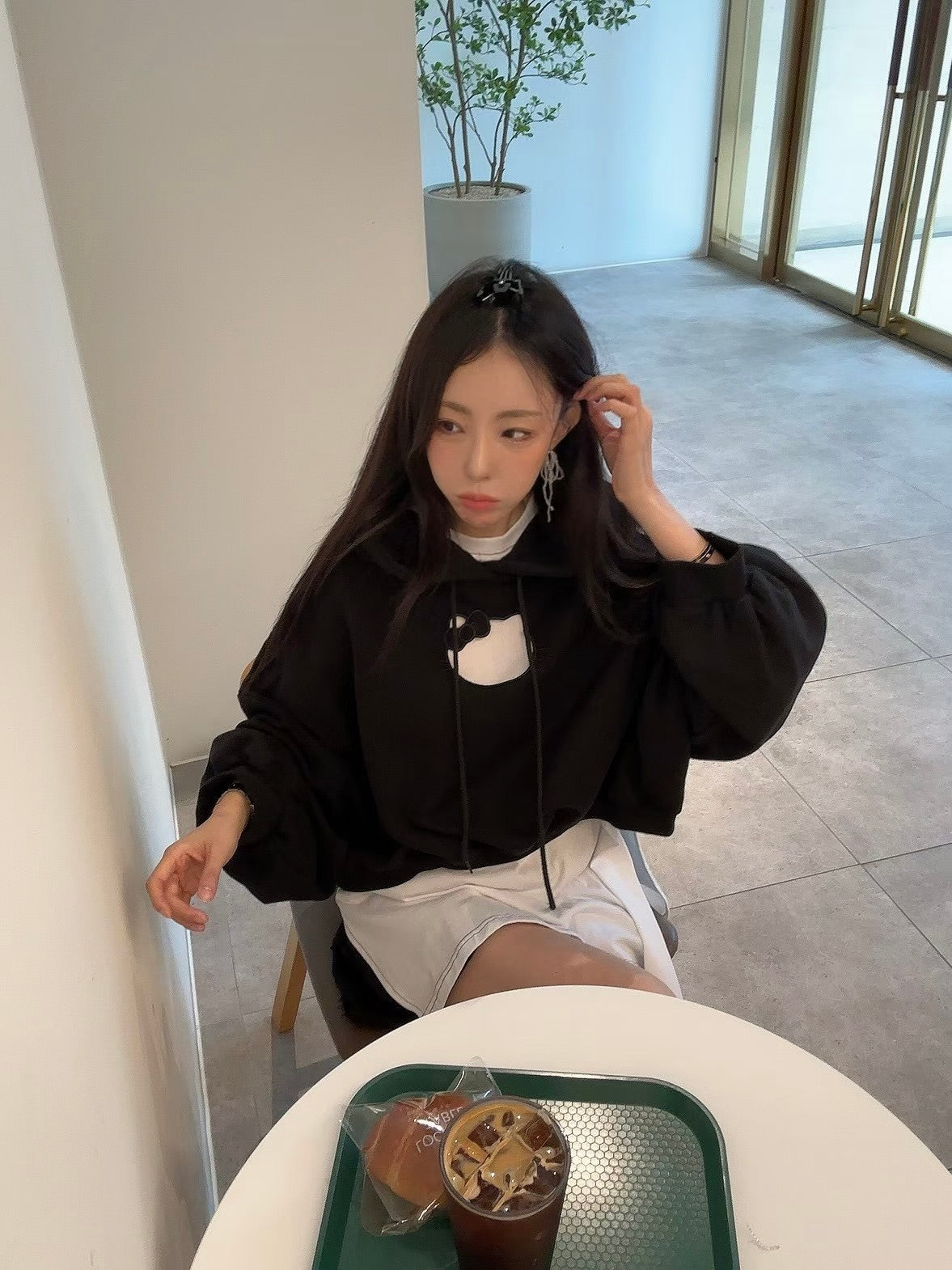 MS51037 Kitty ribbon hoodie