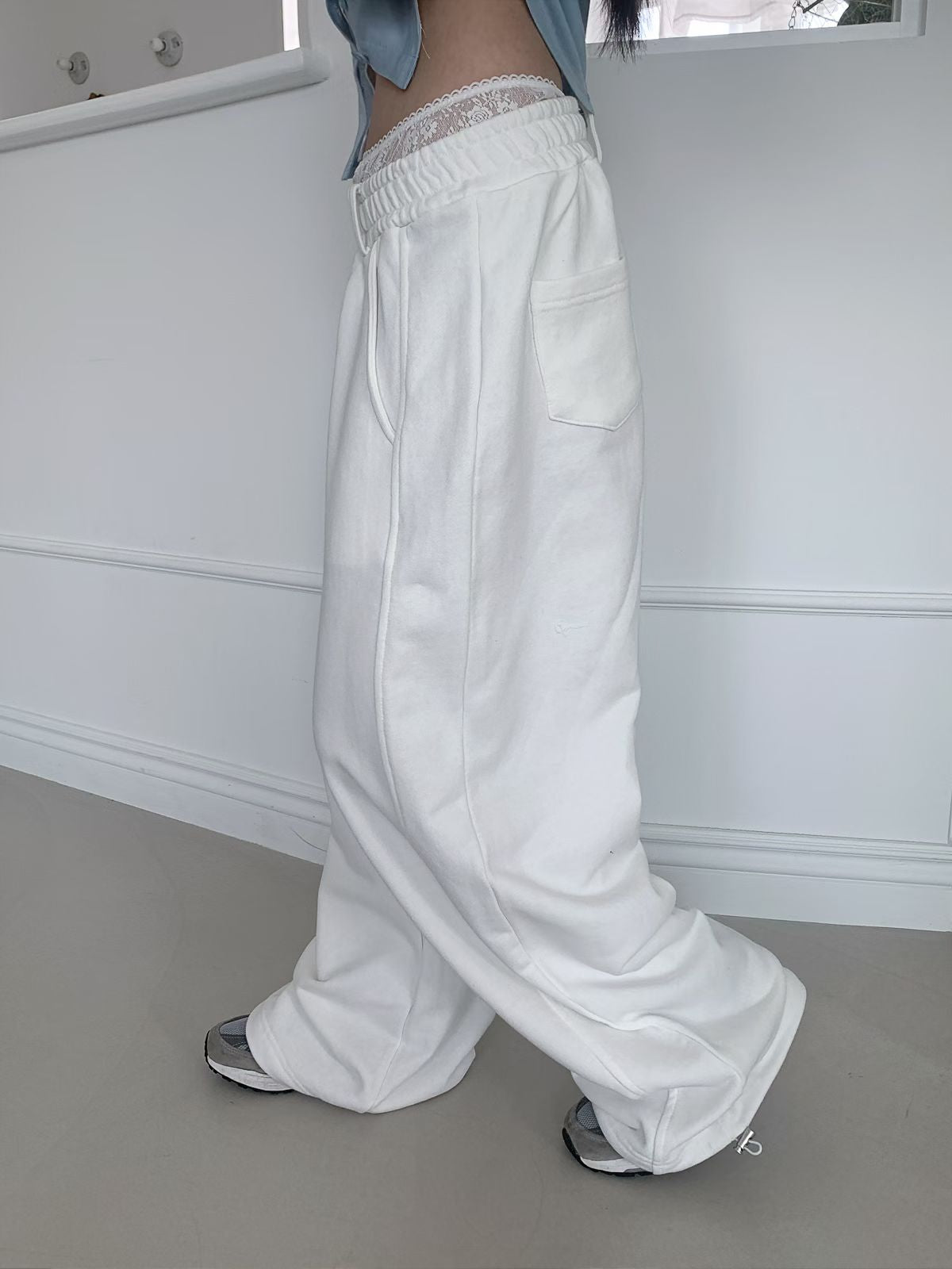 MS60413 Lace layer drawstring pants