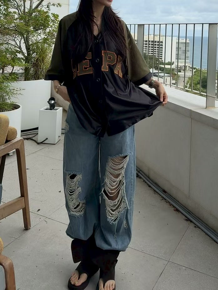 MS60705 Baseball style oversized top