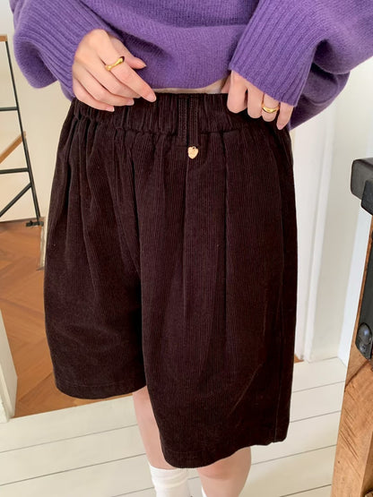 MS50950 Corduroy mid shorts