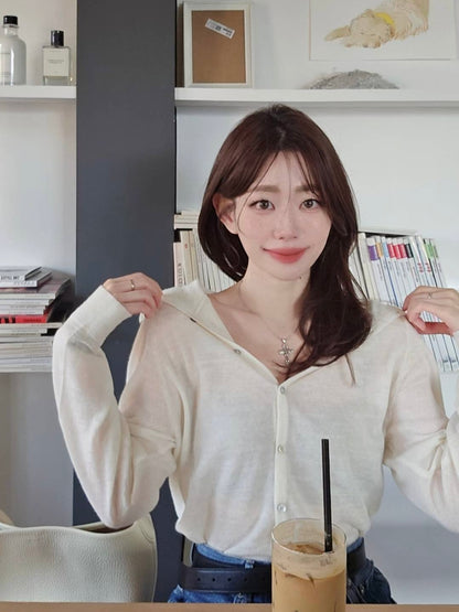 MS51111 Alpaca dual way cardigan