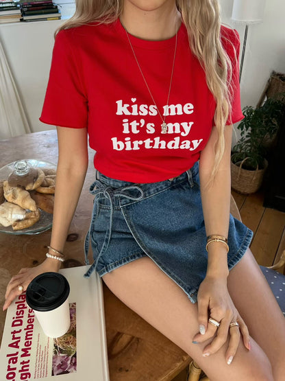 MS60360 My birthday crop tee