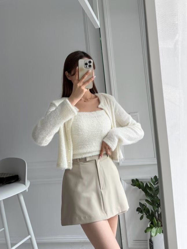 MS51061 Fluffy cardigan set