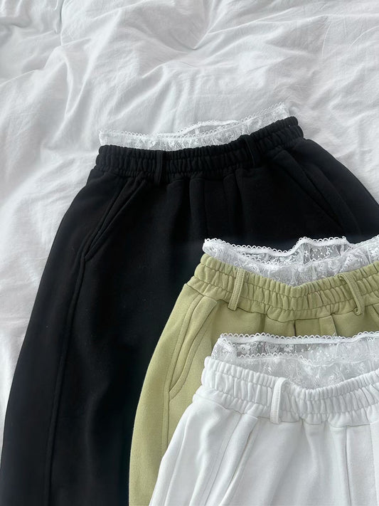 MS60413 Lace layer drawstring pants