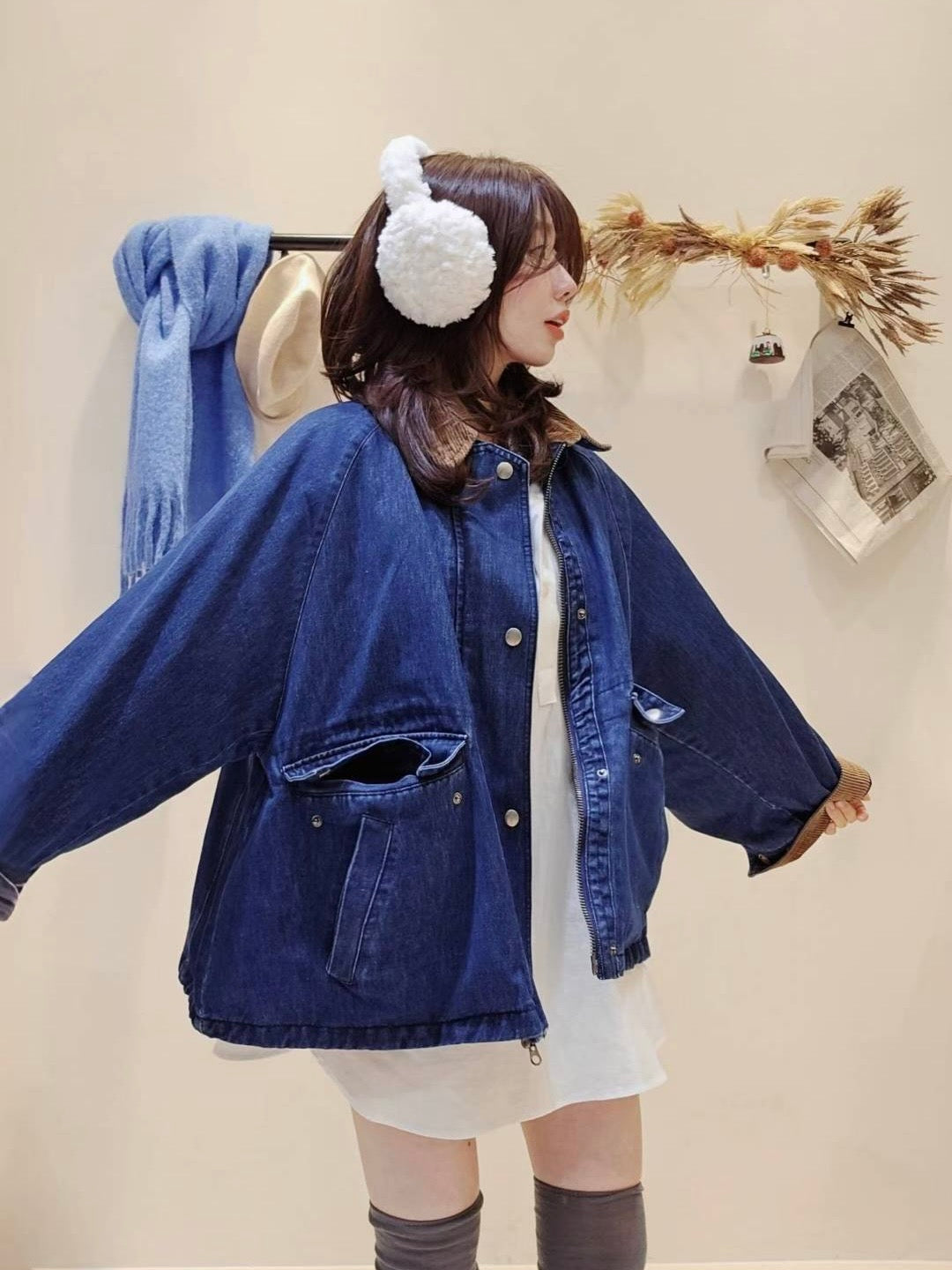MS51150 Jack checked denim jacket