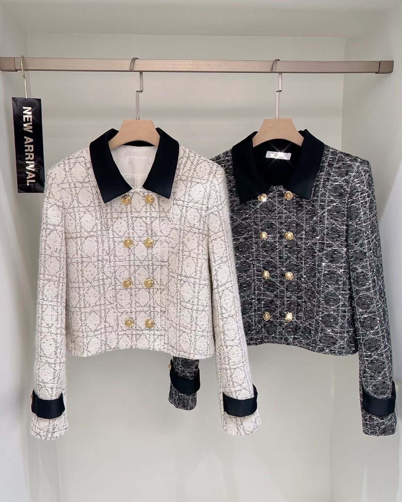 MS60310 Contrast collar tweed jacket