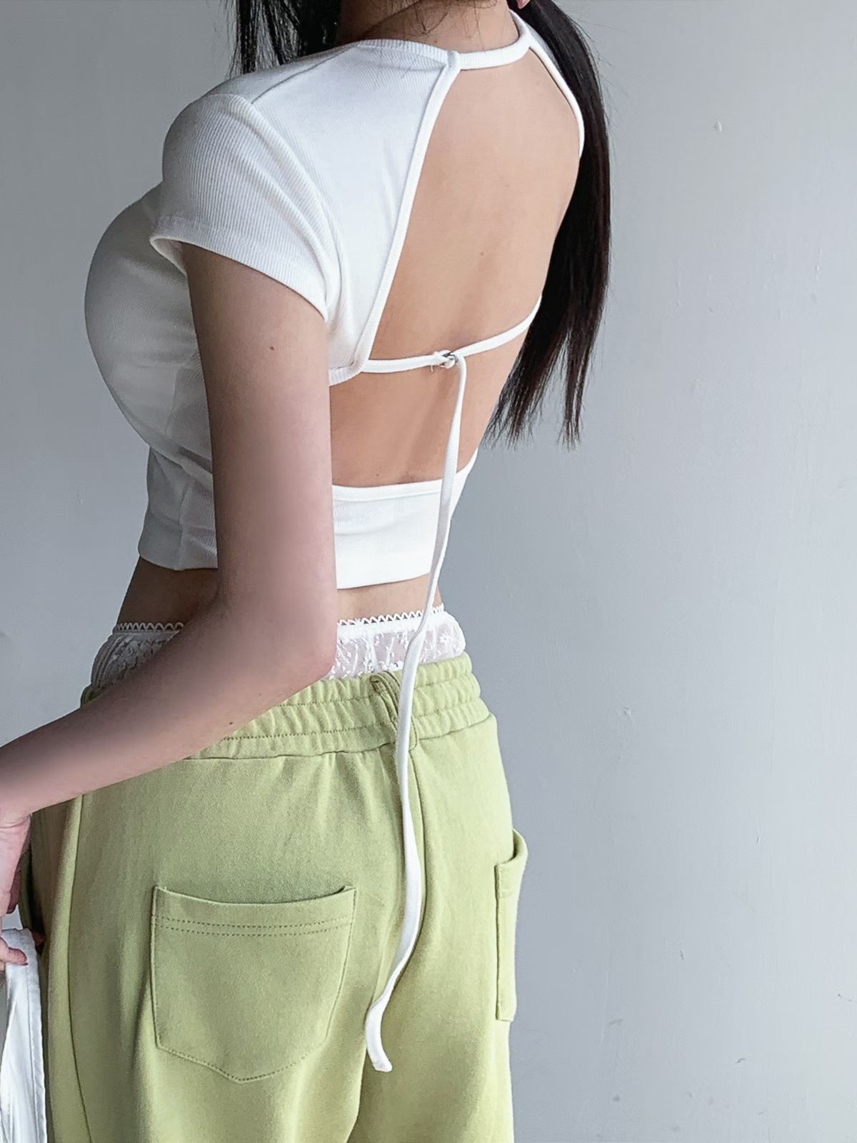 MS60414 Back whisper tie top