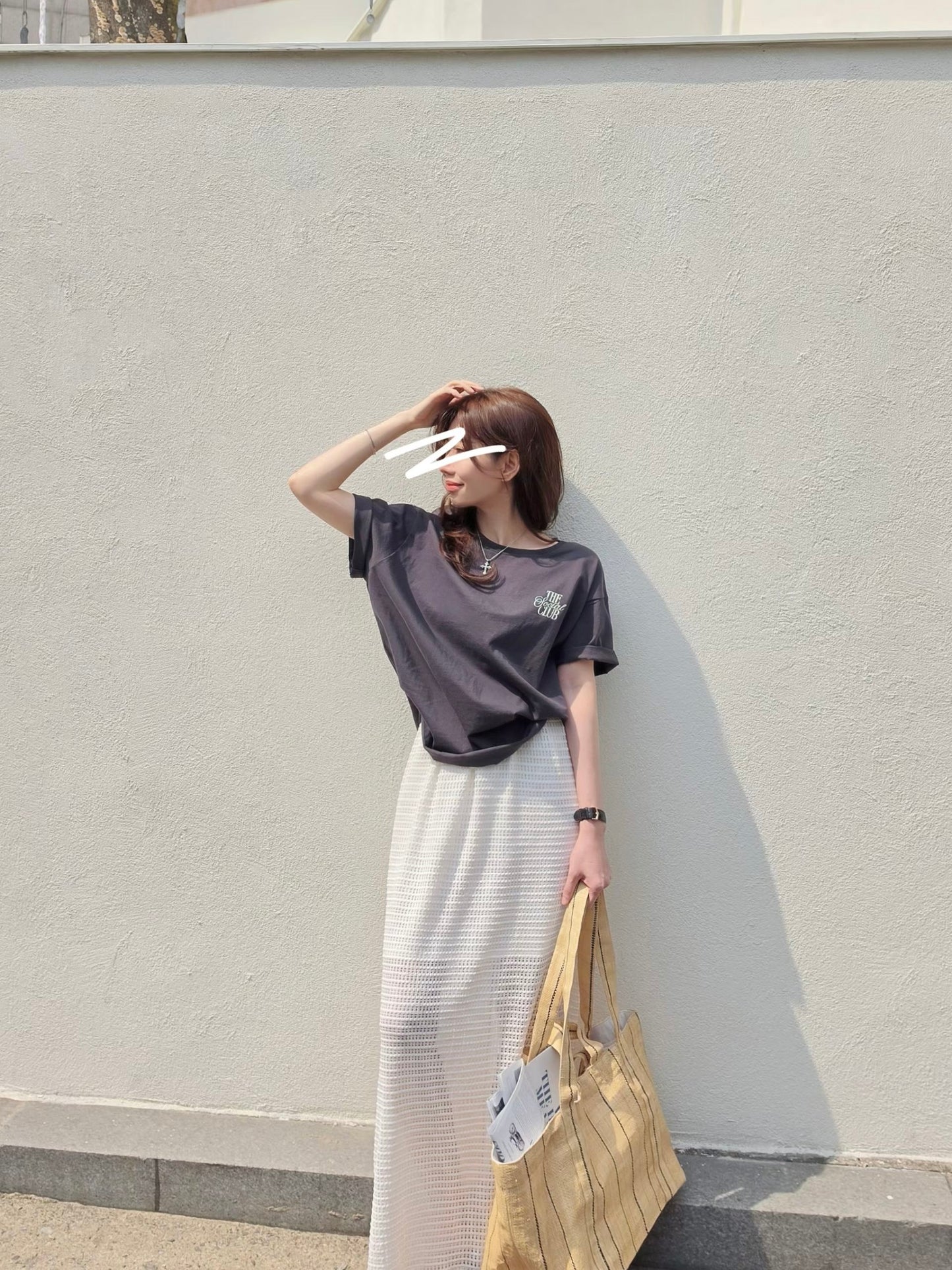 MS60422 Simple word boyfriend tee