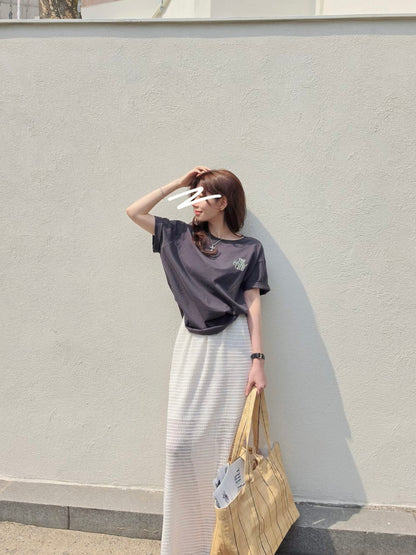MS60422 Simple word boyfriend tee