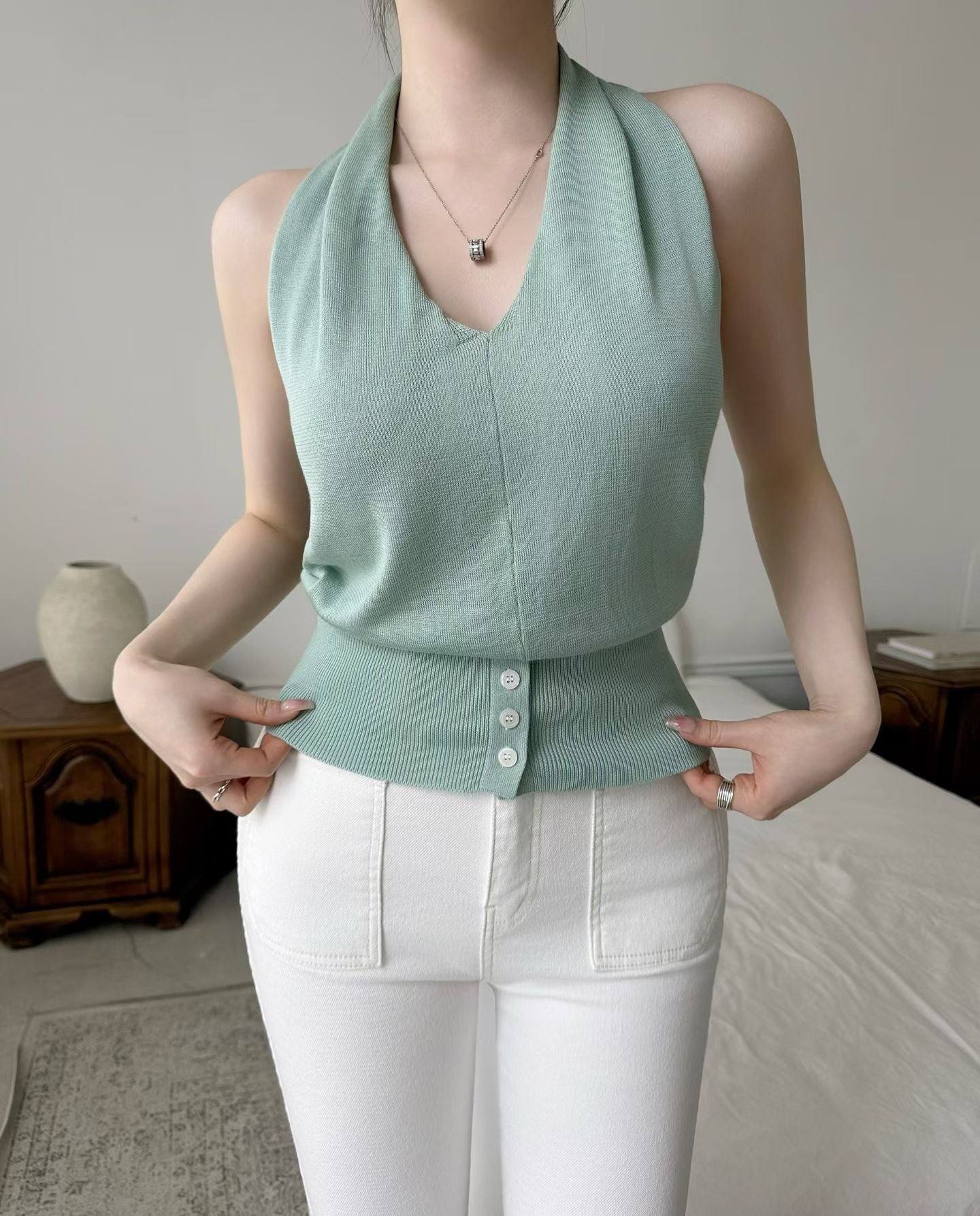 MS60506 Halter knit top