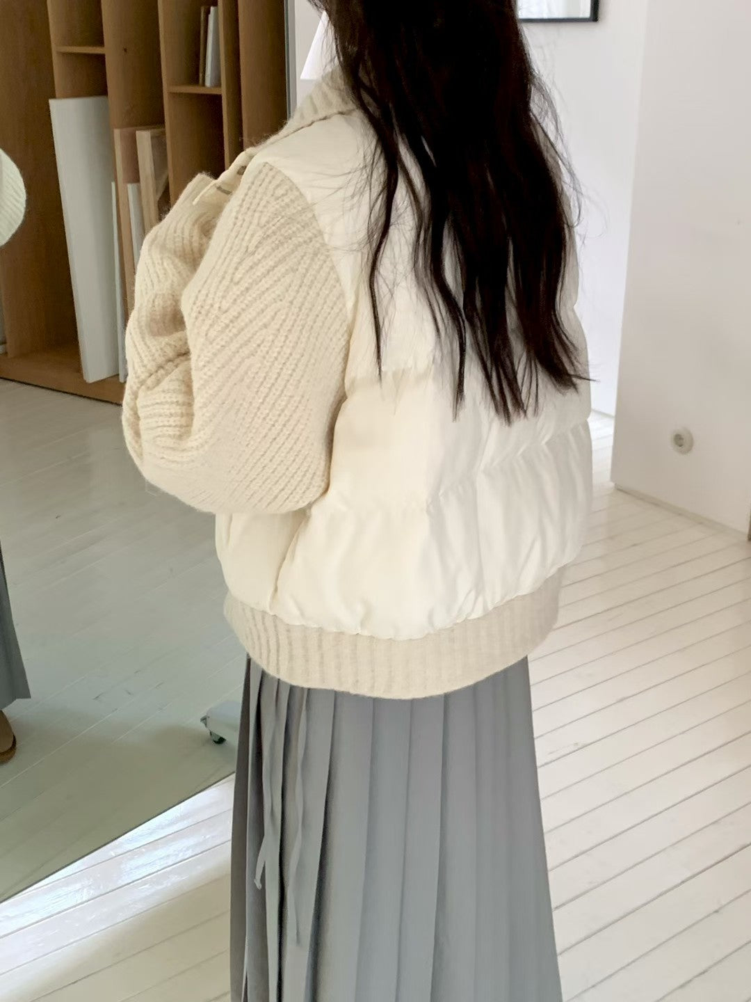 MS51084 Wool knit duck down jacket