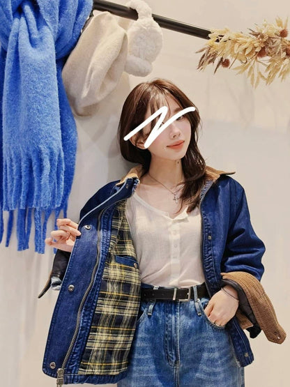 MS51150 Jack checked denim jacket