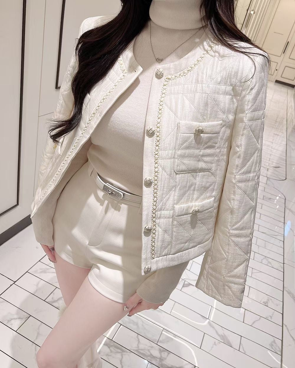 MS51204 Jennie tweed white outer