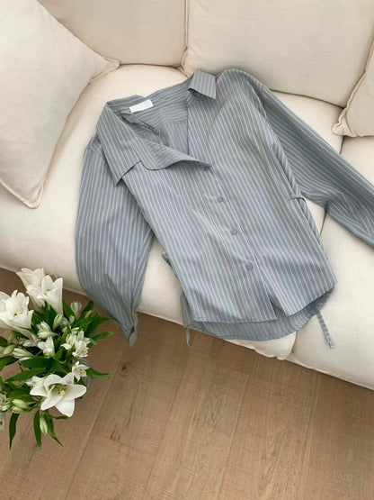 MS60408 Serene stripes off shoulder blouse