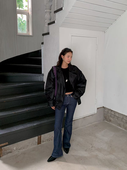 MS60811 Sheen oversized windbreaker jacket