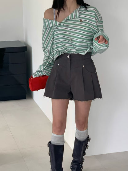 MS60318 High waist A line shorts