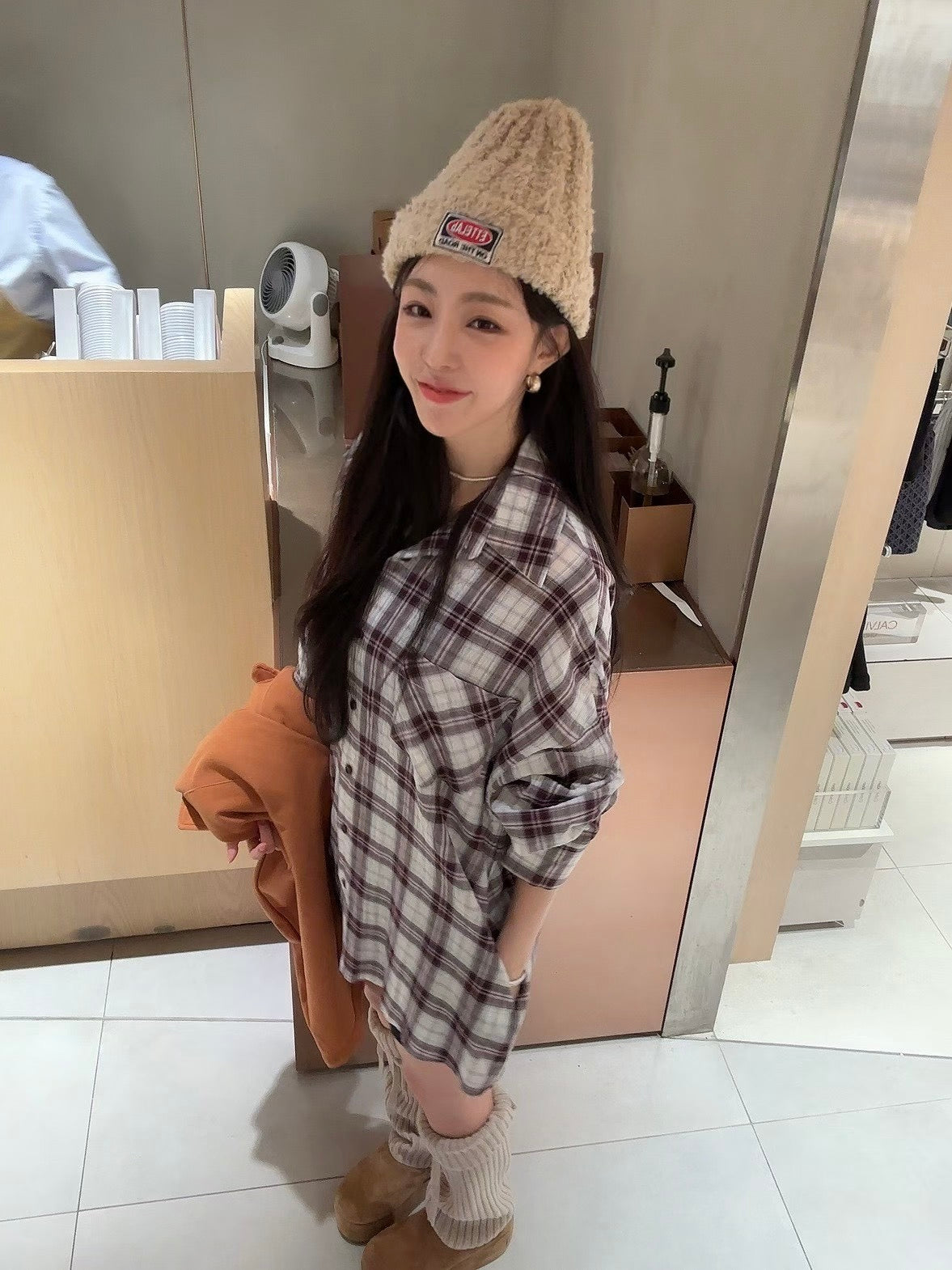 MS51040 Vintage checked blouse