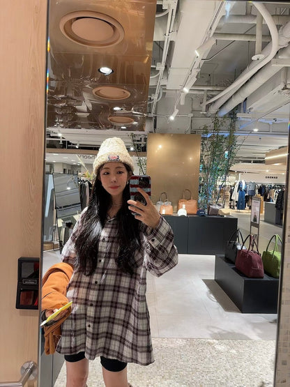 MS51040 Vintage checked blouse