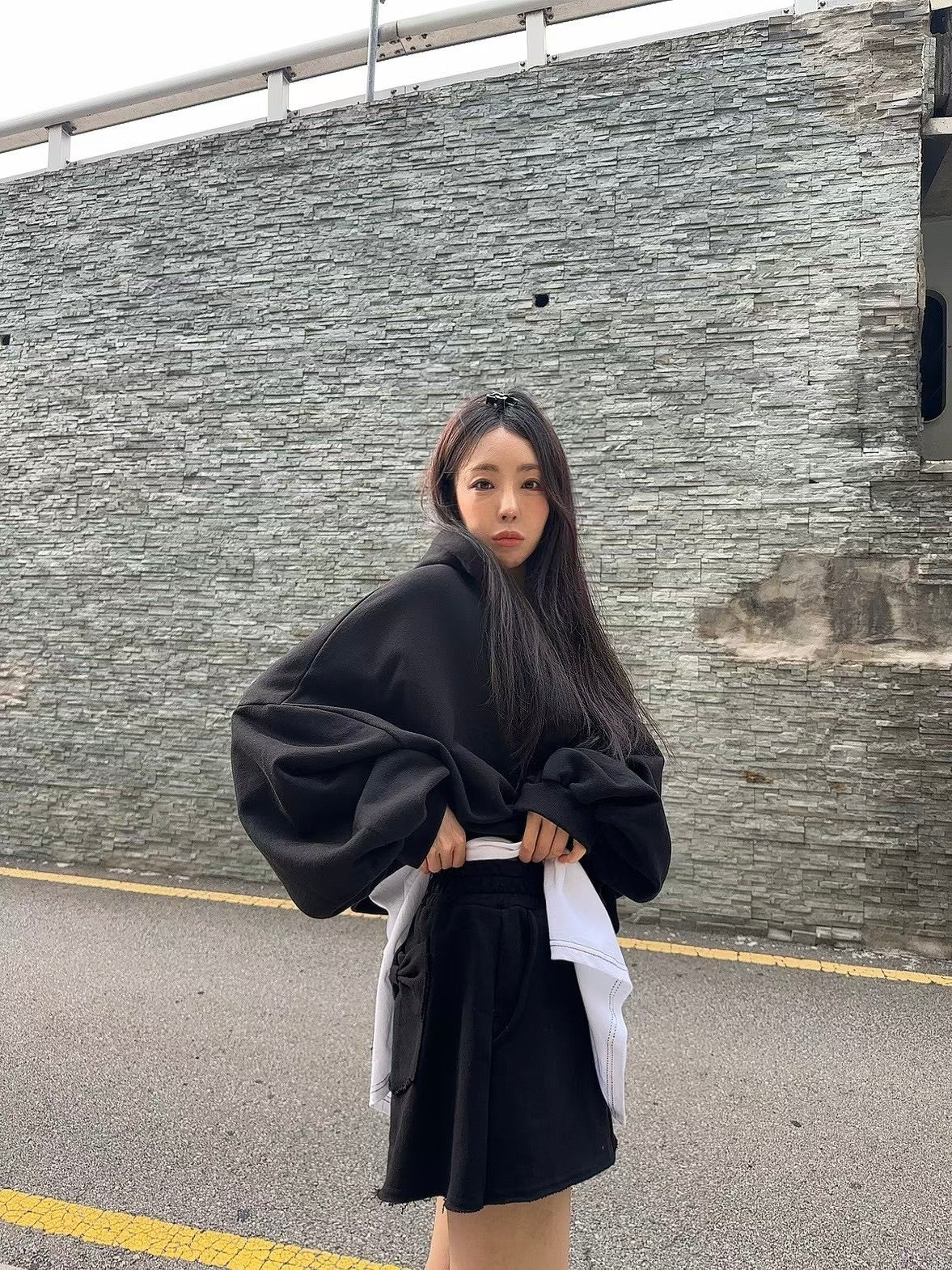 MS51037 Kitty ribbon hoodie