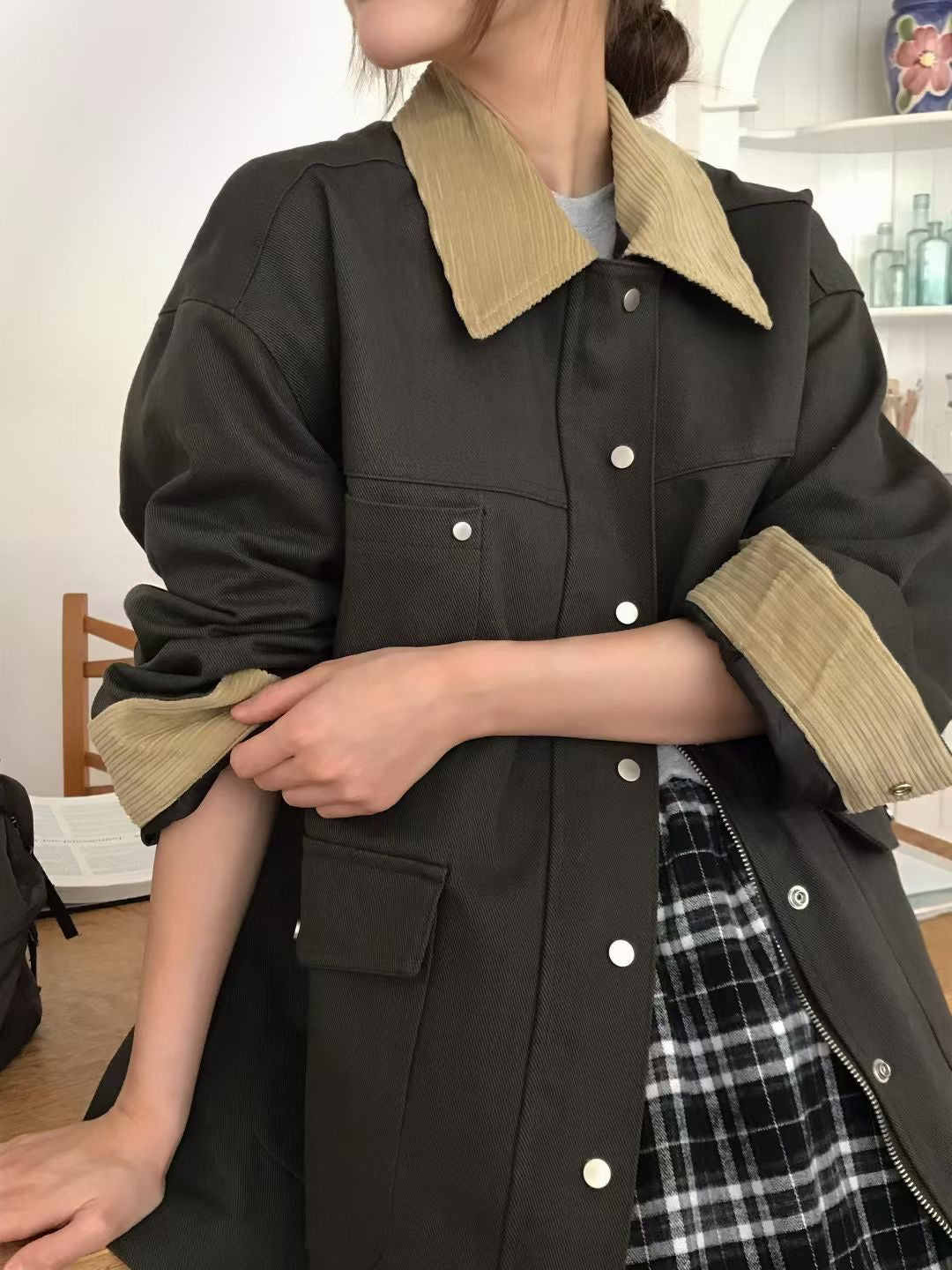 MS50957 Autumn dual colors mix jacket