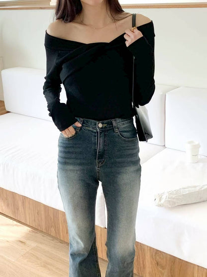 MS51053 Serene ribbon off shoulder top