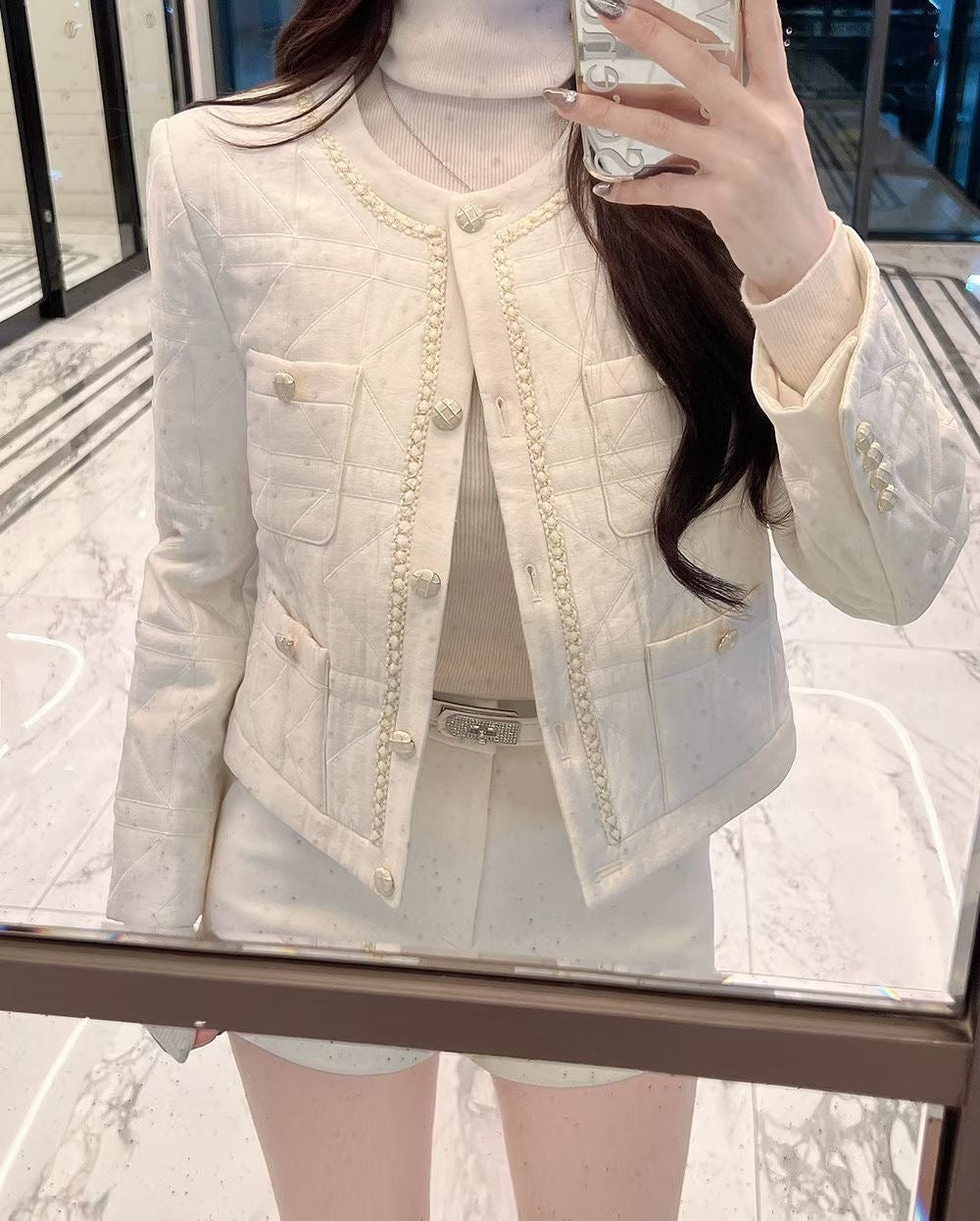 MS51204 Jennie tweed white outer