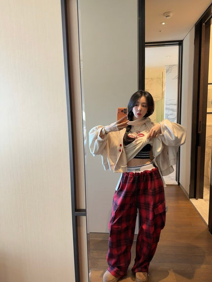 MS51237 British checked street trousers