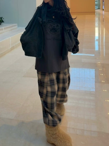 MS51237 British checked street trousers