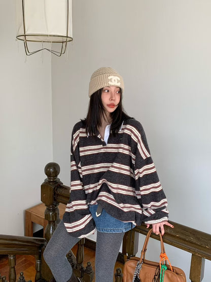 MS51107 Candy fur stripes top