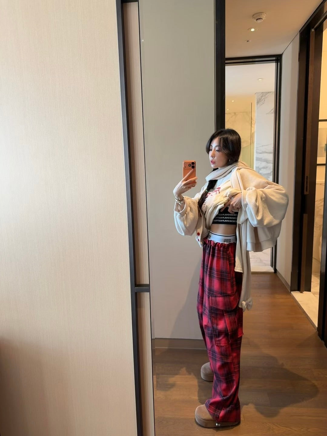 MS51237 British checked street trousers