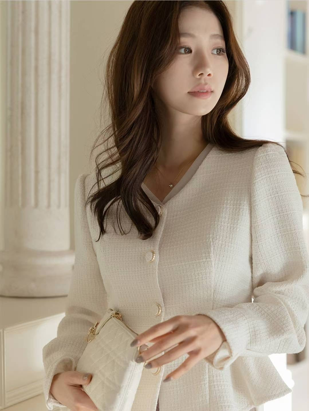 MS50952 Elegant glossy blouse