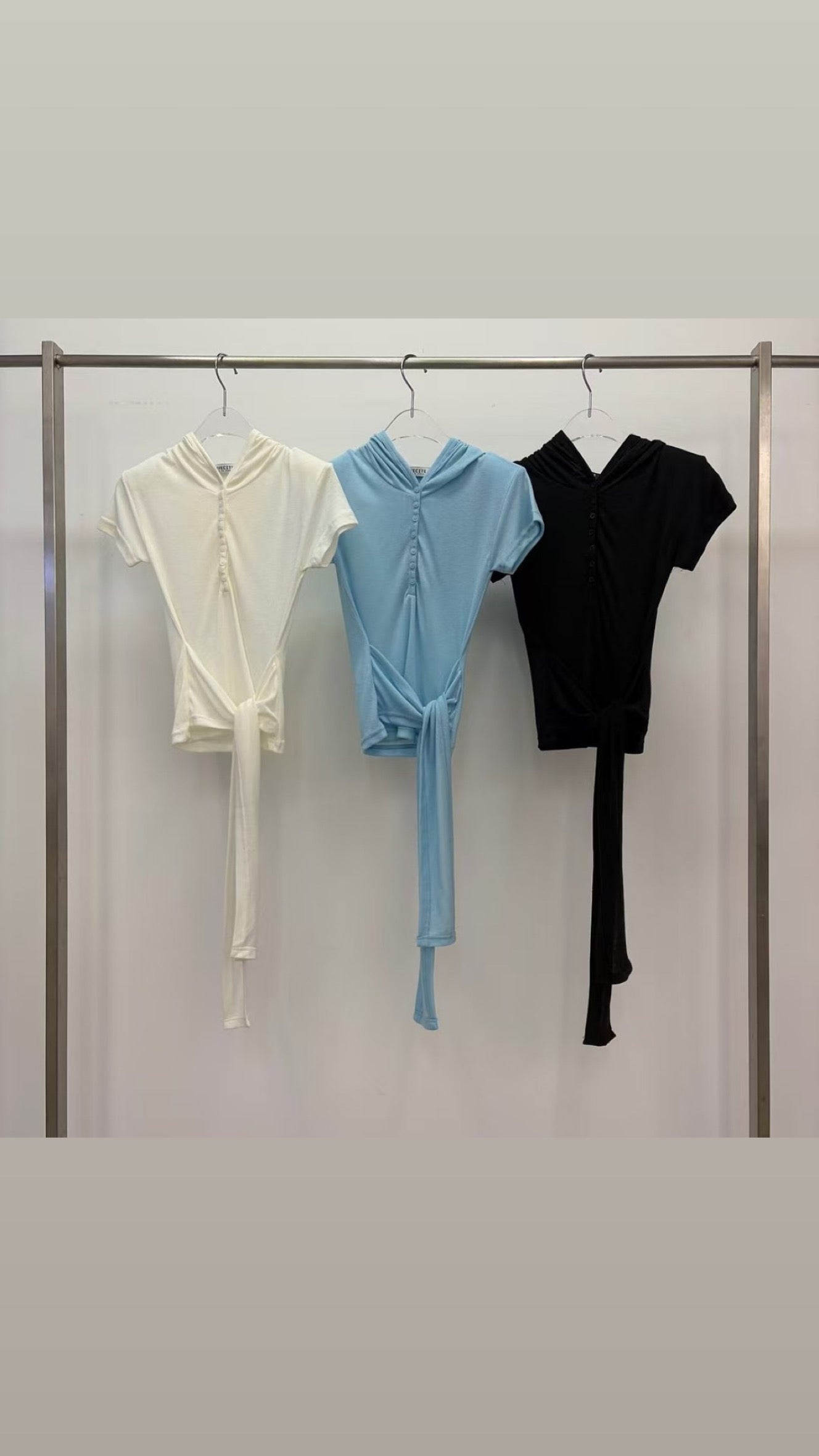 MS60708 Wayne tie hoodie top