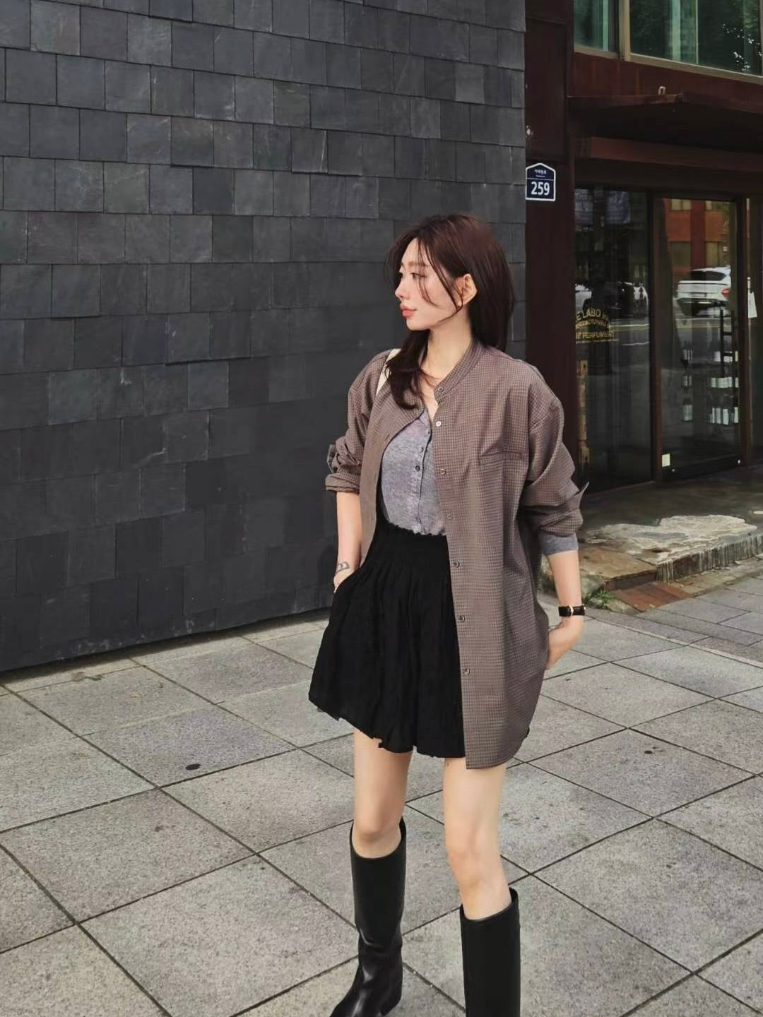 MS51118 Theresa checked blouse