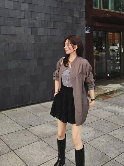 MS51118 Theresa checked blouse