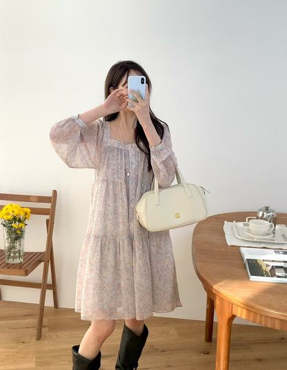 MS60258 Soft bloom midi dress