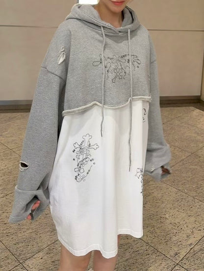 MS51131 Hoodie mix one piece