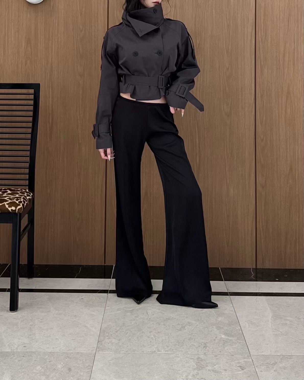 MS60927 Cropped trench coat
