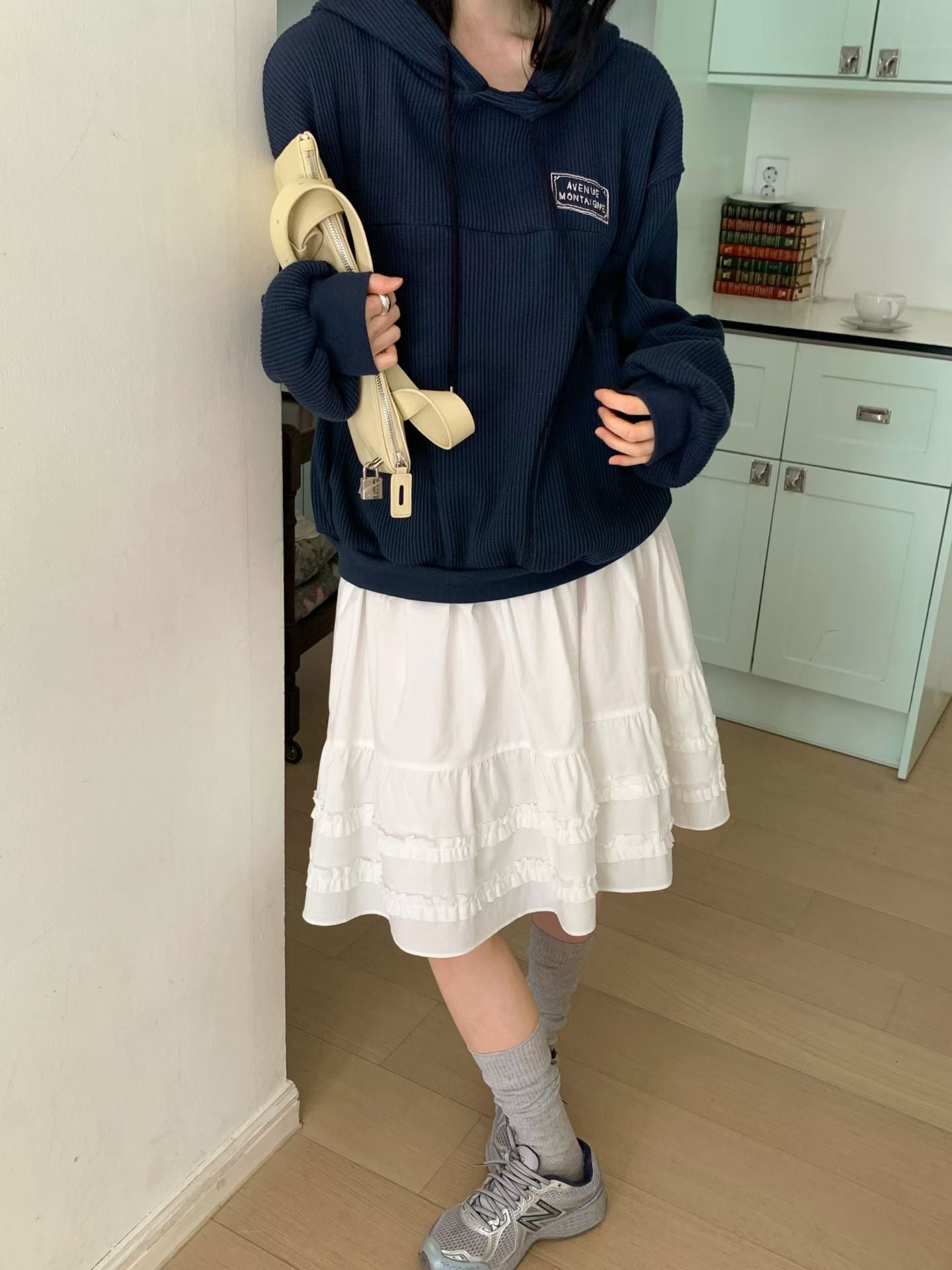 MS60345 Waffle hoodie top