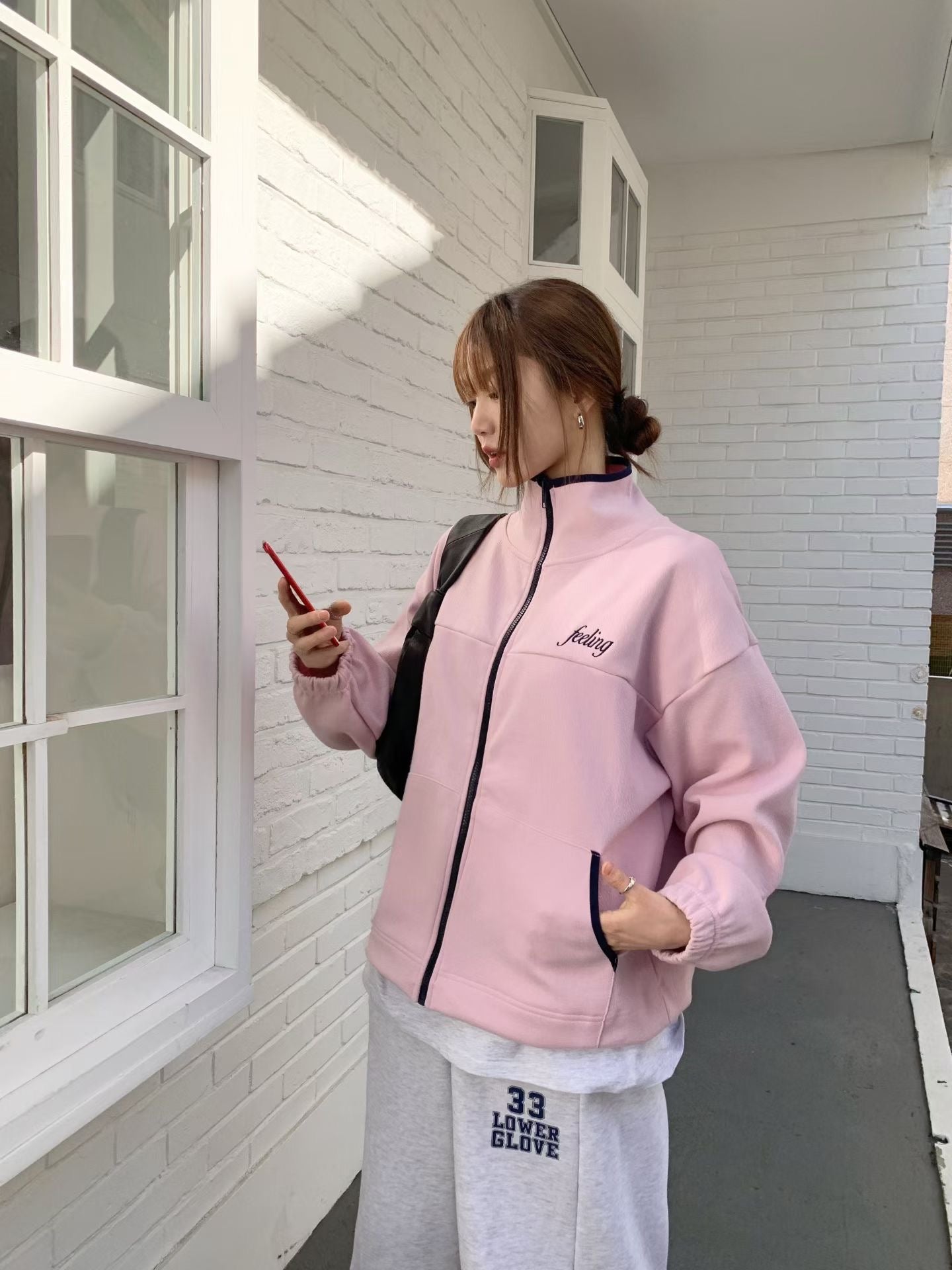 MS60229 Soft blush zip jacket