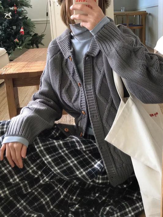 MS51140 Waffle knit cardigan