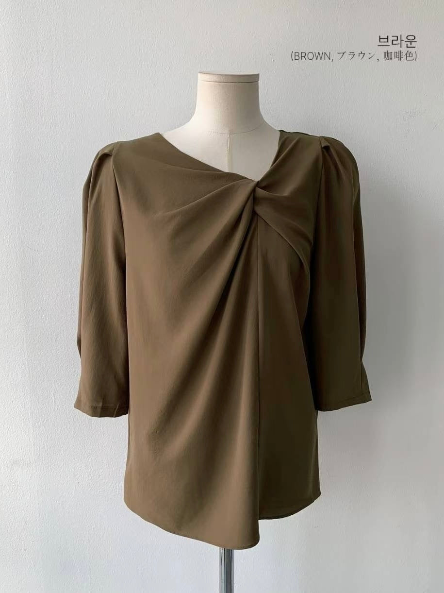 MS50859 Twist mid sleeve blouse