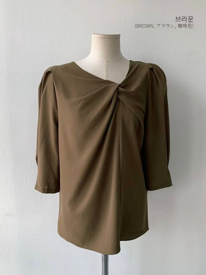 MS50859 Twist mid sleeve blouse