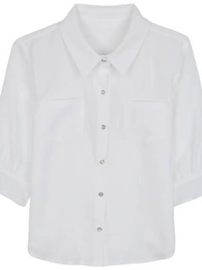 MS50861 Collar pockets blouse