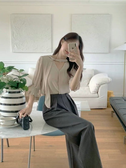 MS50860 Soft touch chiffon blouse