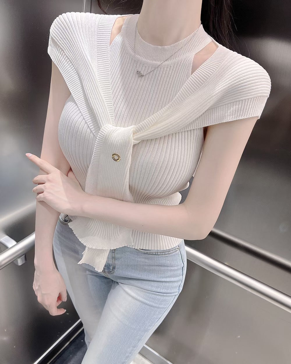 MS50808 Amelie cape style  knit