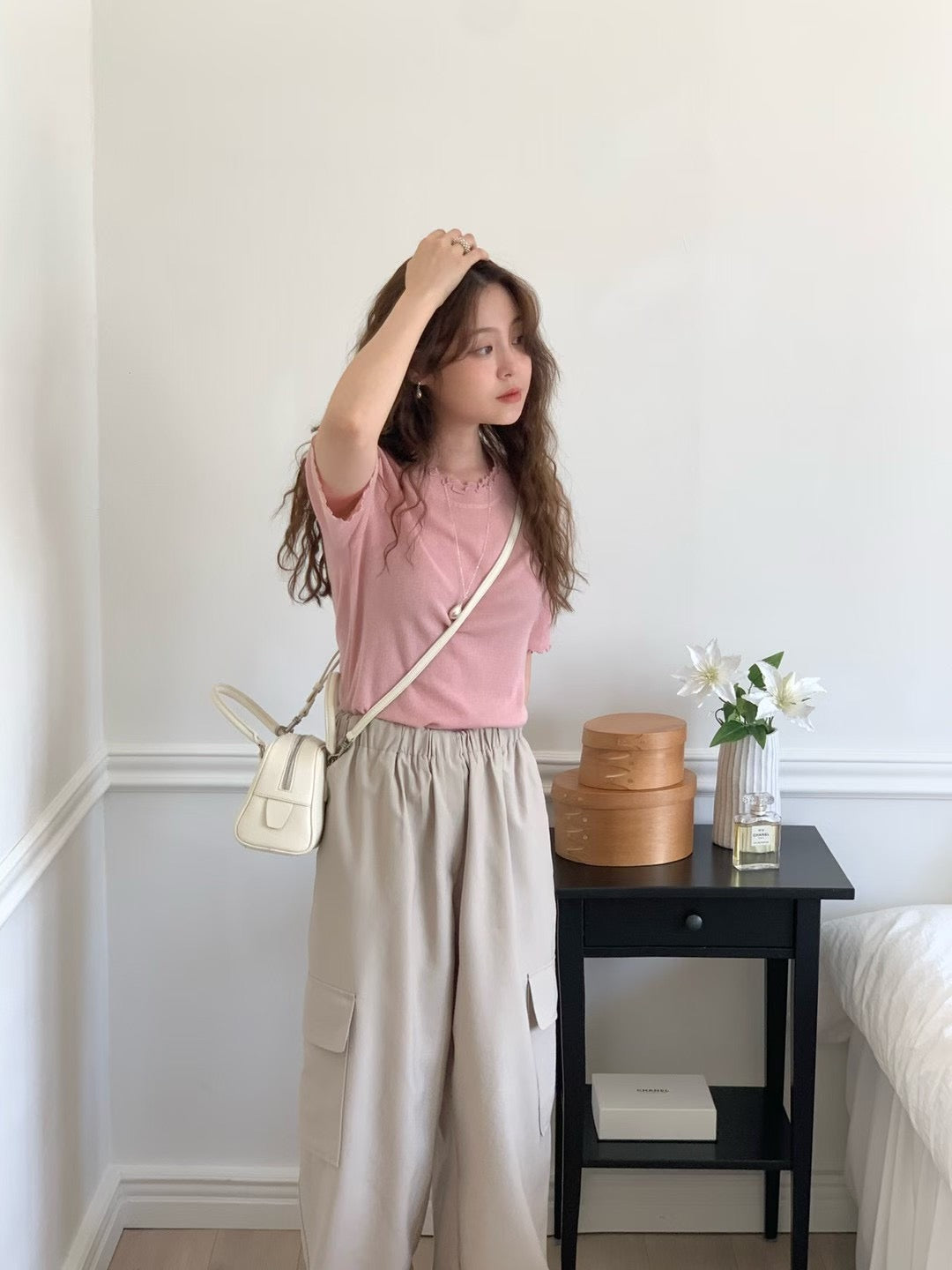 MS50803 Basic flower knit top