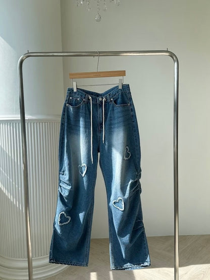 MS50812 Heart shape denim pants