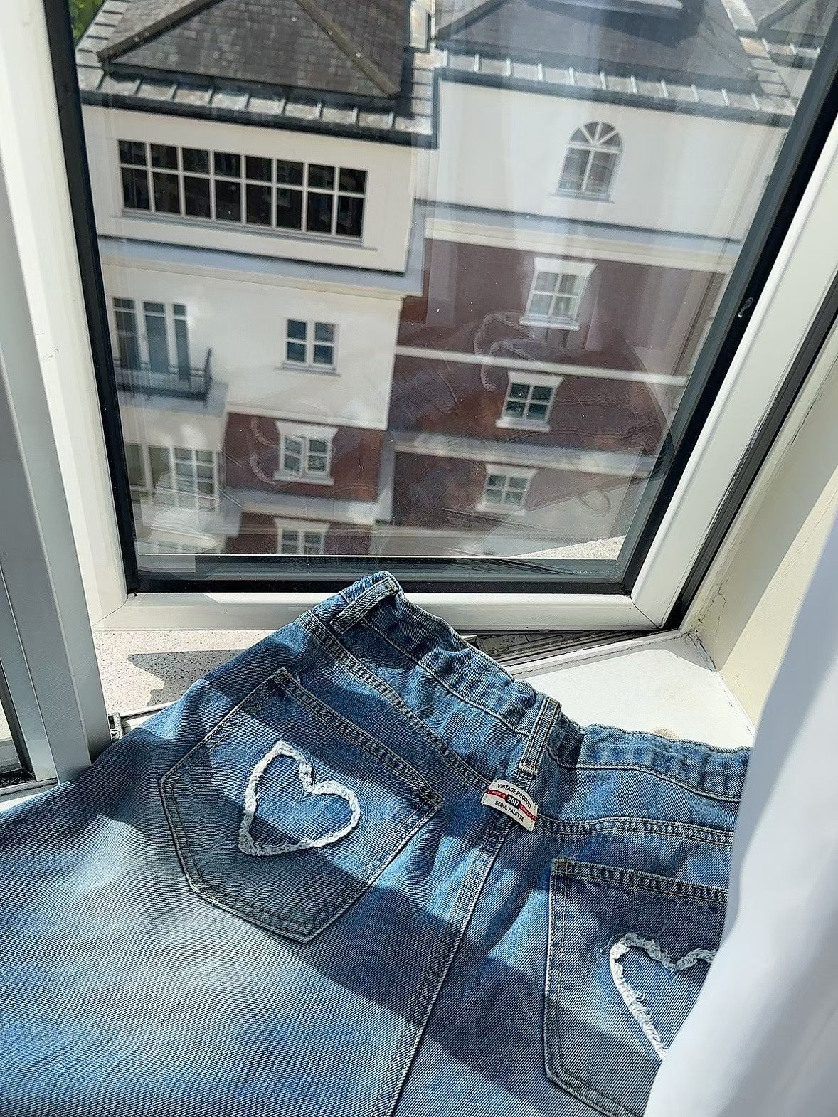 MS50812 Heart shape denim pants